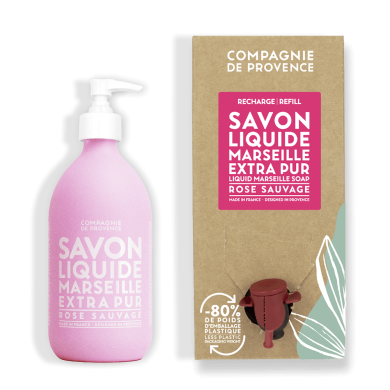 Savon liquide 495ml & Eco-recharge 3L - Rose Sauvage